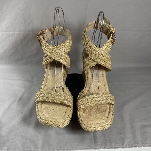 Dolce Vita Women's LT Natural Raffia ALDONA Wedge Sandals Shoe Size 12-NEW - Picture 2 of 8